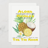 Aloha, Ananas Tropische Uitnodiging (Voorkant / Achterkant)