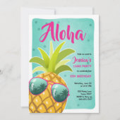 Aloha ananas Verjaardag Tropisch Luau Hawaii Kaart (Voorkant)