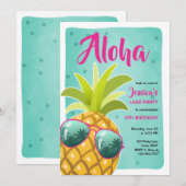 Aloha ananas Verjaardag Tropisch Luau Hawaii Kaart (Voorkant / Achterkant)