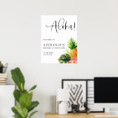 Aloha Ananas Zomer Bruiloft Luncheon Welkom Poster (Thuiskantoor)