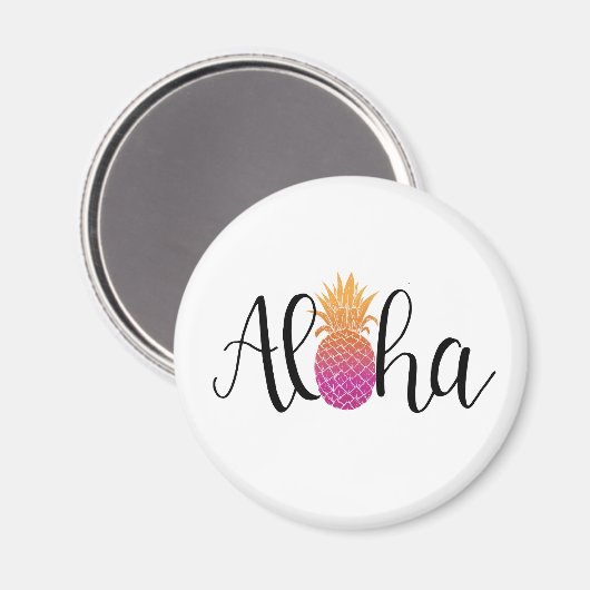 Aloha ananasmagneet magneet (Voorkant / Achterkant)