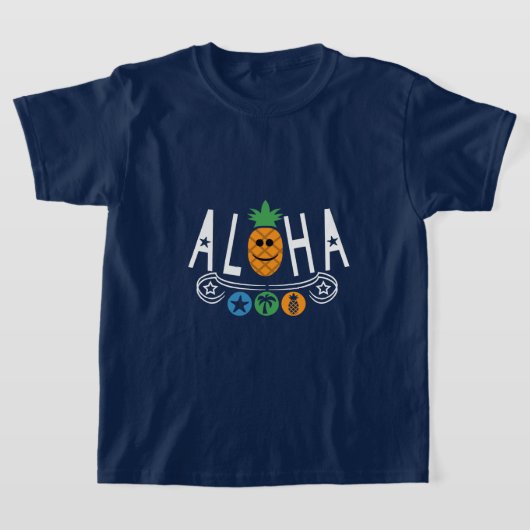 Aloha-ananasontwerp - Kinderen Basic T-Shirt (Laagn)