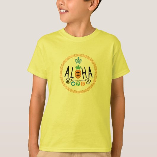 Aloha-ananasontwerp - Kinderen Basic T-Shirt (Voorkant)
