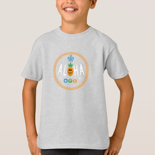 Aloha-ananasontwerp - Kinderen Basic T-Shirt (Voorkant)