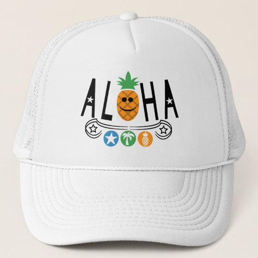 Aloha-ananassenontwerp - Trucker Hat Pet (Voorkant)