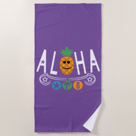 Aloha-ananassieontwerp — Beach Towel Strandlaken