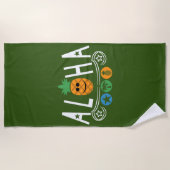 Aloha-ananassieontwerp — Beach Towel Strandlaken (Voorkant)