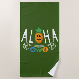 Aloha-ananassieontwerp — Beach Towel Strandlaken