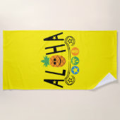 Aloha-ananassieontwerp — Beach Towel Strandlaken (Voorkant)