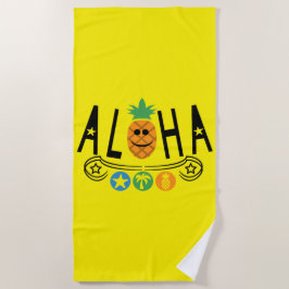 Aloha-ananassieontwerp — Beach Towel Strandlaken