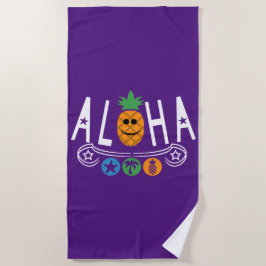 Aloha-ananassieontwerp — Beach Towel Strandlaken