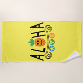 Aloha-ananassieontwerp — Beach Towel Strandlaken