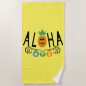 Aloha-ananassieontwerp — Beach Towel Strandlaken (Voorkant)