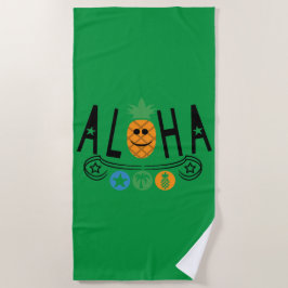 Aloha-ananassieontwerp — Beach Towel Strandlaken