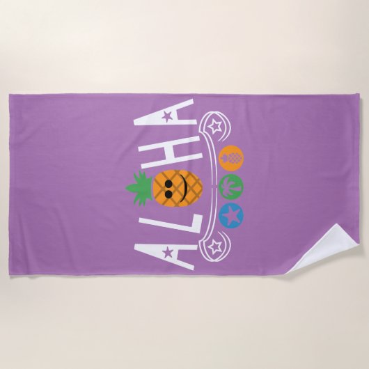 Aloha-ananassieontwerp — Beach Towel Strandlaken (Voorkant)