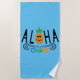 Aloha-ananassieontwerp — Beach Towel Strandlaken