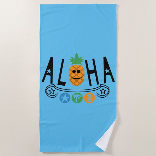 Aloha-ananassieontwerp — Beach Towel Strandlaken (Voorkant)