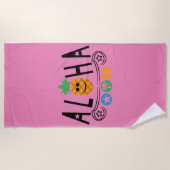Aloha-ananassieontwerp — Beach Towel Strandlaken (Voorkant)