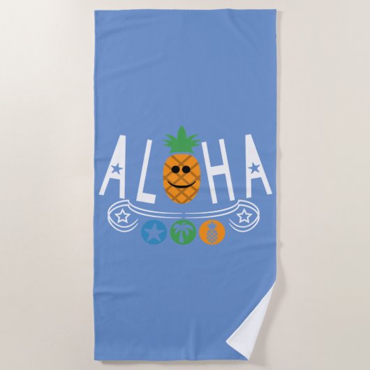Aloha-ananassieontwerp — Beach Towel Strandlaken (Voorkant)
