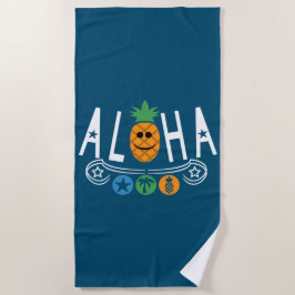 Aloha-ananassieontwerp — Beach Towel Strandlaken