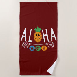 Aloha-ananassieontwerp — Beach Towel Strandlaken