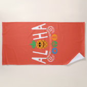 Aloha-ananassieontwerp — Beach Towel Strandlaken (Voorkant)