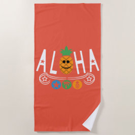 Aloha-ananassieontwerp — Beach Towel Strandlaken