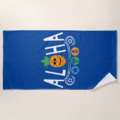 Aloha-ananassieontwerp — Beach Towel Strandlaken (Voorkant)