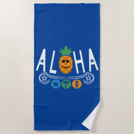 Aloha-ananassieontwerp — Beach Towel Strandlaken