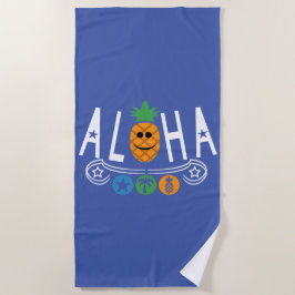 Aloha-ananassieontwerp — Beach Towel Strandlaken