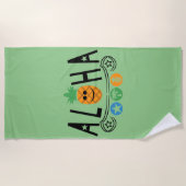 Aloha-ananassieontwerp — Beach Towel Strandlaken (Voorkant)