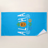 Aloha-ananassieontwerp — Beach Towel Strandlaken (Voorkant)