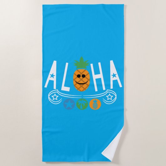 Aloha-ananassieontwerp — Beach Towel Strandlaken (Voorkant)