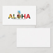 Aloha and pineapple　Hibiscus pictures Visitekaartje (Voorkant / Achterkant)