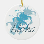 Aloha Aqua Blue Floral Keramisch Ornament (Voorkant)