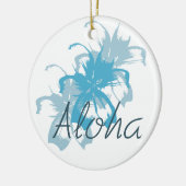 Aloha Aqua Blue Floral Keramisch Ornament (Links)