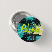 Aloha Aqua Sunset Pin Ronde Button 3,2 Cm (Voorkant /achterkant)