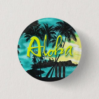Aloha Aqua Sunset Pin Ronde Button 3,2 Cm