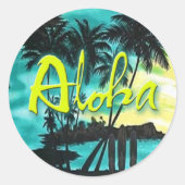 Aloha Aqua Sunset Sticker (Voorkant)