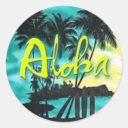 Aloha Aqua Sunset Sticker (Voorkant)