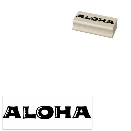 ALOHA Authentic 60s Retro Typografie Art Stamp Rubberstempel (Gestempeld)
