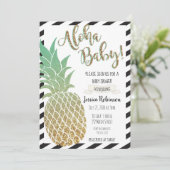 Aloha Baby! ananas Baby shower uitnodiging (Staand voorkant)