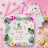 Aloha Baby Ananas & Pacifiers Baby shower Luau Papieren Bordje (Feest)