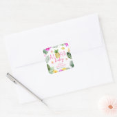 Aloha Baby Ananas & Pacifiers Baby shower Luau Vierkante Sticker (Envelop)