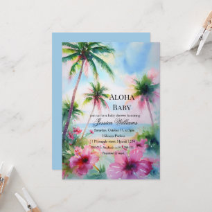 Aloha Baby Hawaiaanse Hibiscus Baby Shower Kaart