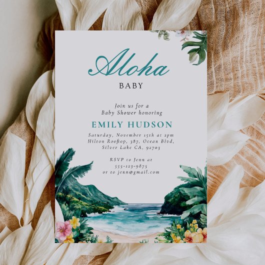 Aloha Baby Hawaiian Baby shower Kaart