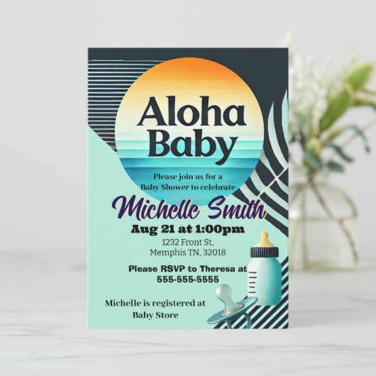 Aloha Baby Kaart (Staand voorkant)