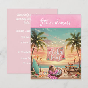 Aloha Baby Meisje Shower Digitale Download Uitnodi