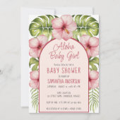 Aloha Baby Meisje Tropische Douche Bloemen Waterve Kaart (Voorkant)