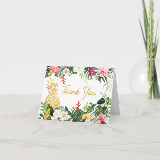 Aloha Baby Pineapple Baby Shower Bedankkaart (Voorkant)